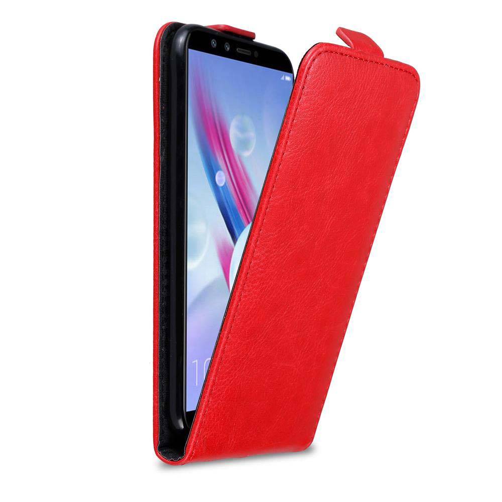 Cadorabo Hülle für Honor 9 LITE Schutz Hülle in Rot Flip Etui Handyhülle Case Cover