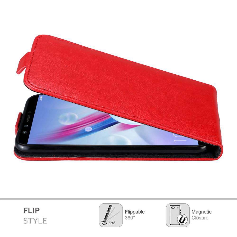 Cadorabo Hülle für Honor 9 LITE Schutz Hülle in Rot Flip Etui Handyhülle Case Cover