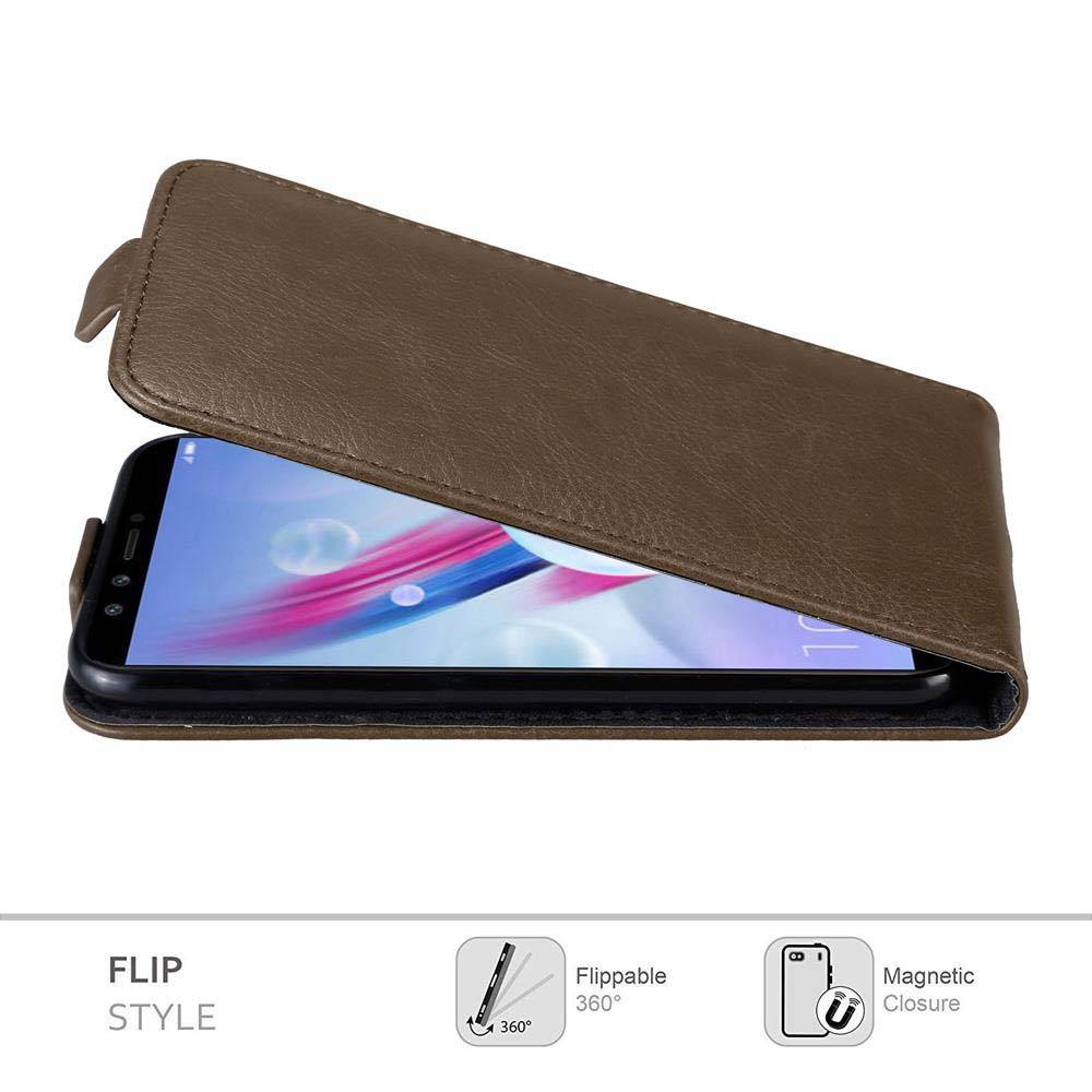 Cadorabo Hülle für Honor 9 LITE Schutz Hülle in Braun Flip Etui Handyhülle Case Cover