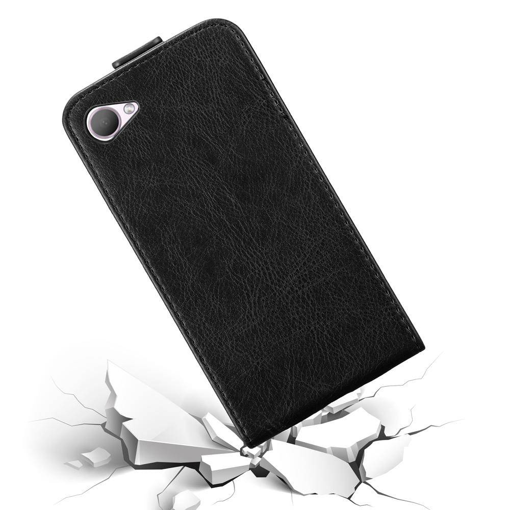 Cadorabo Hülle für HTC Desire 12 Schutz Hülle in Schwarz Flip Etui Handyhülle Case Cover