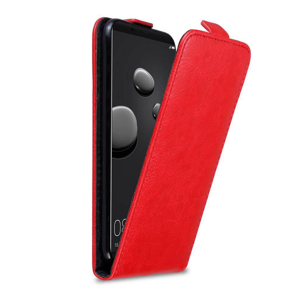 Cadorabo Hülle für Huawei MATE 10 PRO Schutz Hülle in Rot Flip Etui Handyhülle Case Cover