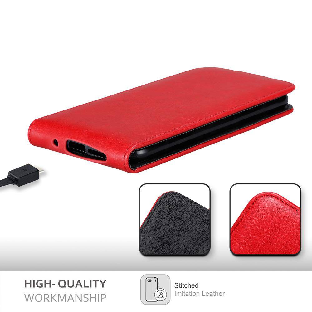 Cadorabo Hülle für Huawei MATE 10 PRO Schutz Hülle in Rot Flip Etui Handyhülle Case Cover