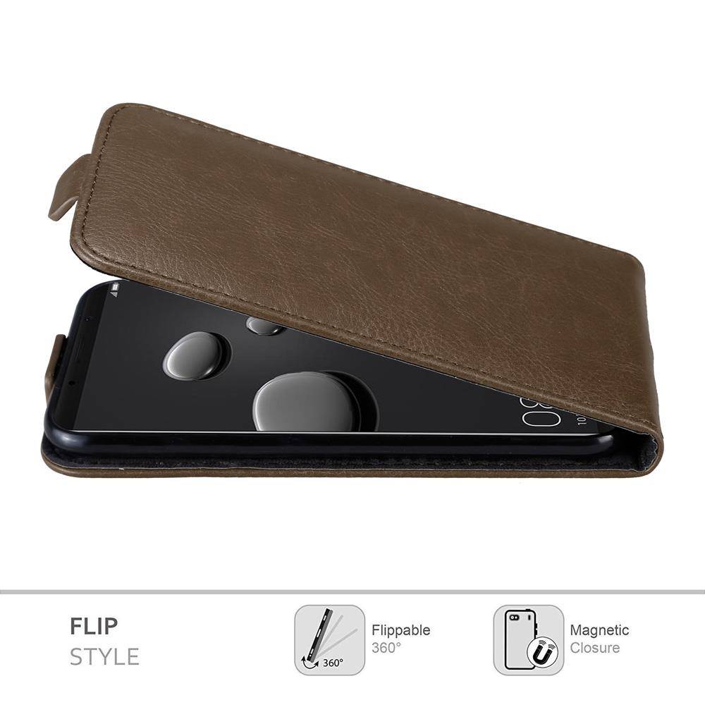 Cadorabo Hülle für Huawei MATE 10 PRO Schutz Hülle in Braun Flip Etui Handyhülle Case Cover