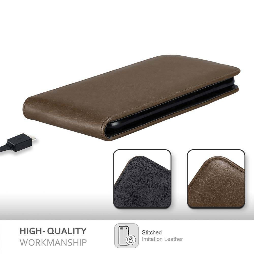 Cadorabo Hülle für Huawei Y3 / Y3C / Y330 / Y331 / Y360 Schutz Hülle in Braun Flip Etui Handyhülle Case Cover