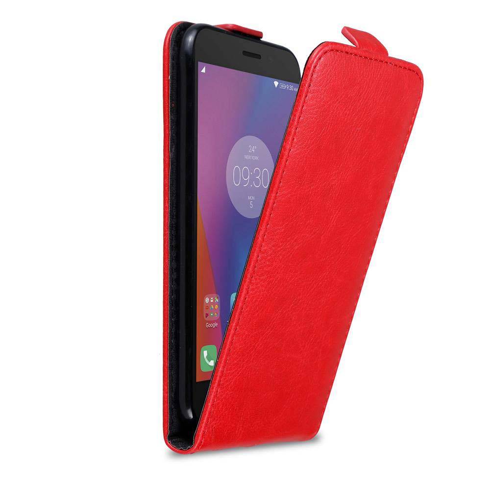 Cadorabo Hülle für Lenovo K6 / K6 POWER Schutz Hülle in Rot Flip Etui Handyhülle Case Cover