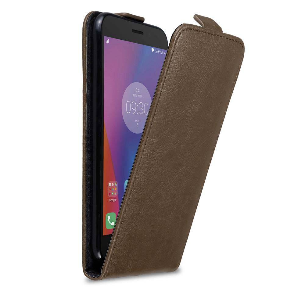 Cadorabo Hülle für Lenovo K6 / K6 POWER Schutz Hülle in Braun Flip Etui Handyhülle Case Cover
