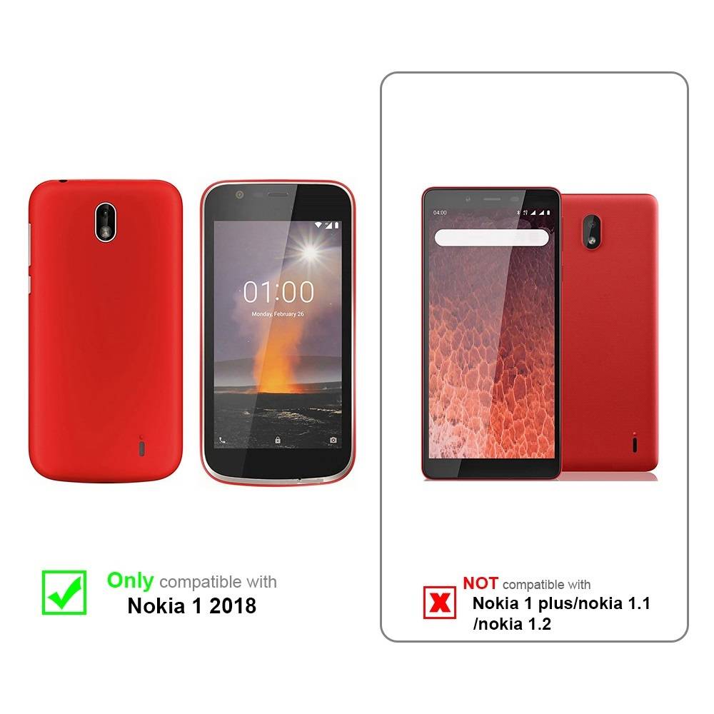 Cadorabo Hülle für Nokia 1 2018 Schutz Hülle in Braun Flip Etui Handyhülle Case Cover