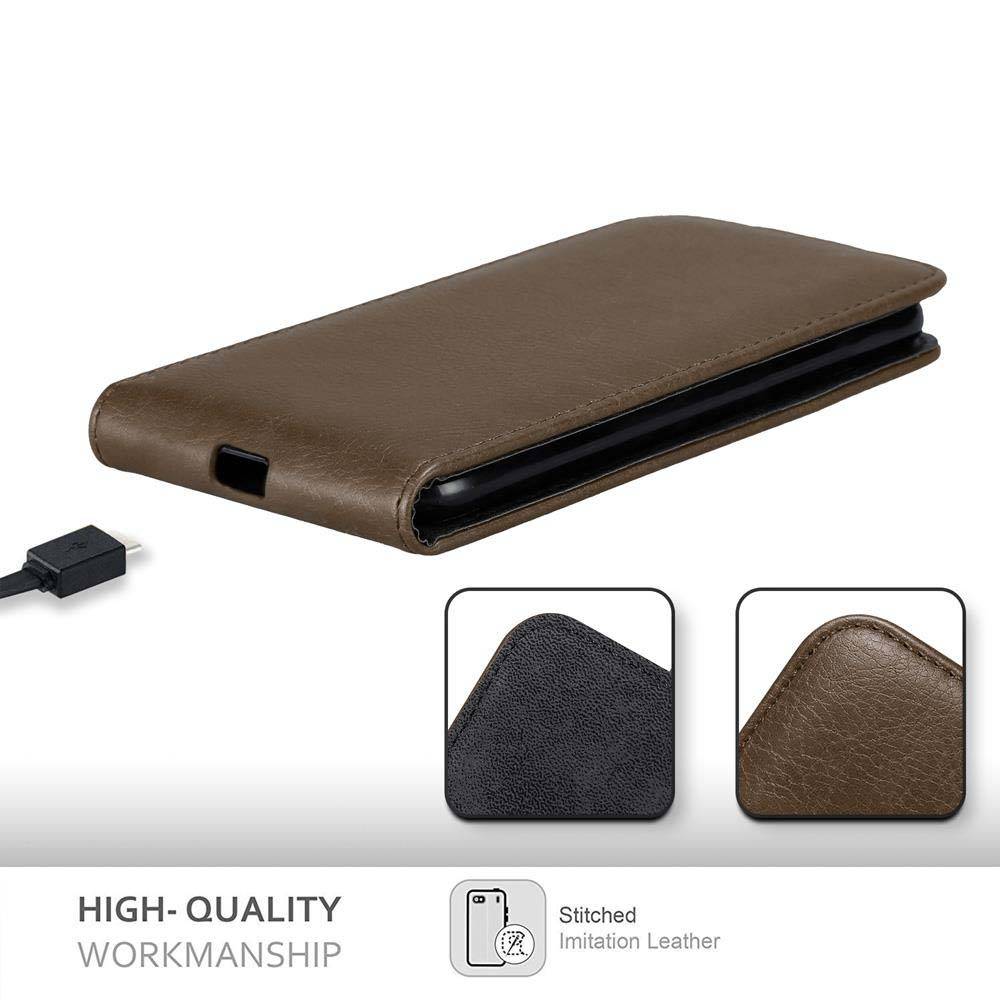 Cadorabo Hülle für Nokia 1 2018 Schutz Hülle in Braun Flip Etui Handyhülle Case Cover