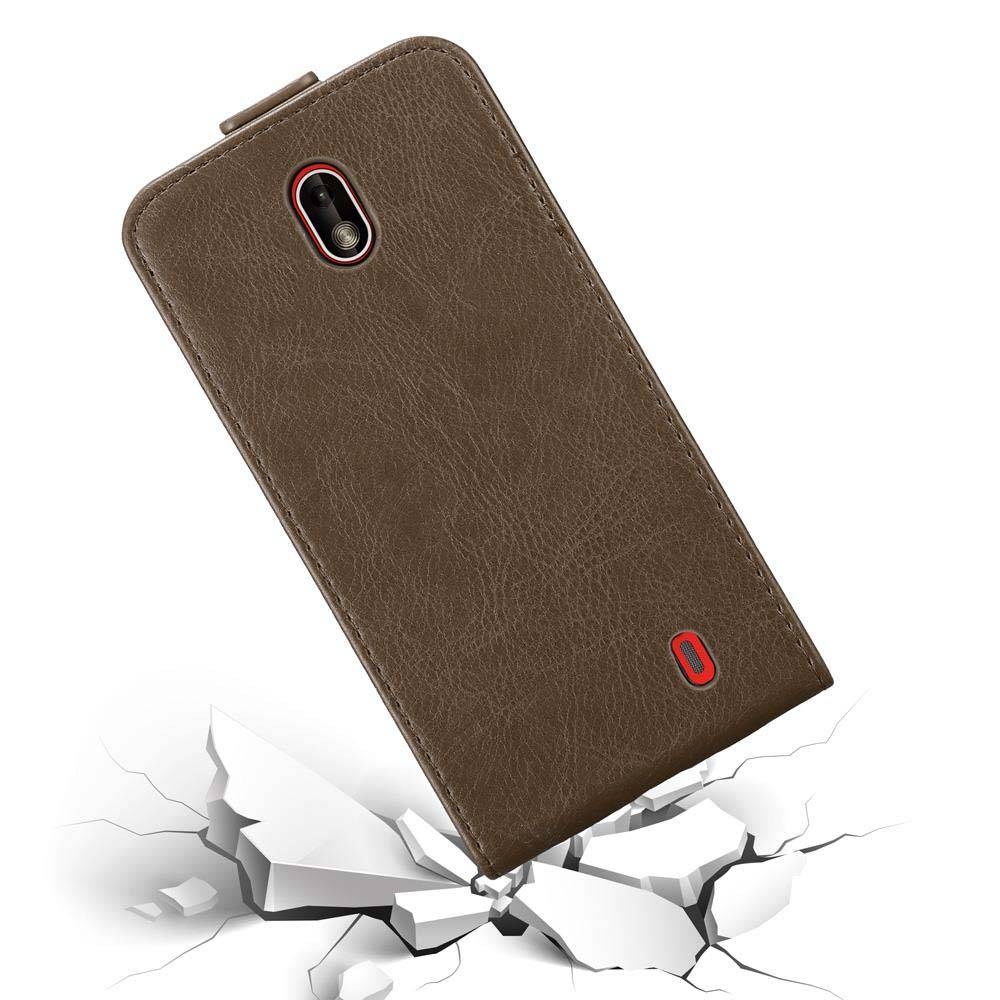 Cadorabo Hülle für Nokia 1 2018 Schutz Hülle in Braun Flip Etui Handyhülle Case Cover