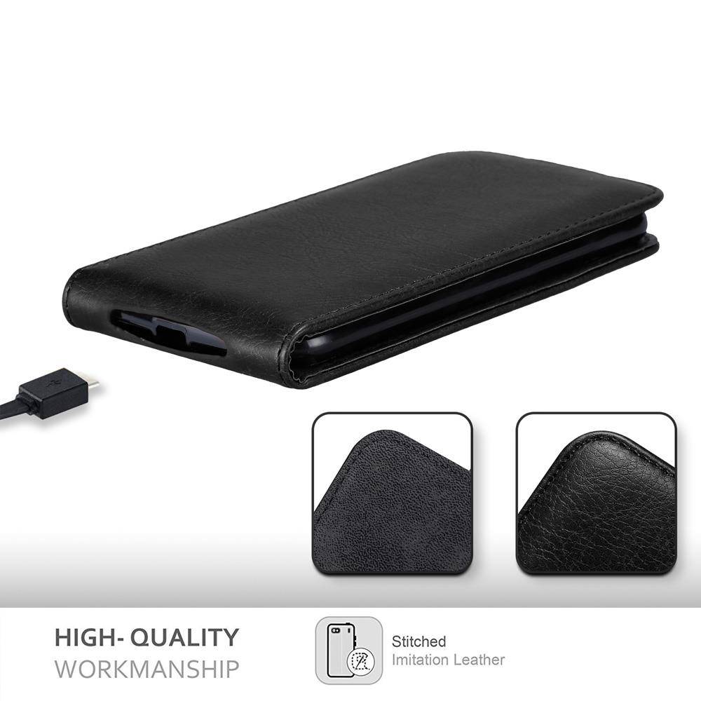 Cadorabo Hülle für OnePlus 2 Schutz Hülle in Schwarz Flip Etui Handyhülle Case Cover
