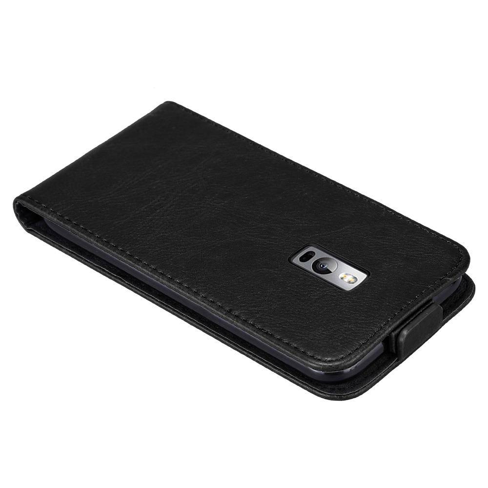 Cadorabo Hülle für OnePlus 2 Schutz Hülle in Schwarz Flip Etui Handyhülle Case Cover