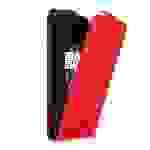 Cadorabo Hülle für OnePlus 5 Schutz Hülle in Rot Flip Etui Handyhülle Case Cover