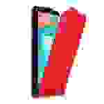Cadorabo Hülle für OnePlus 5T Schutz Hülle in Rot Flip Etui Handyhülle Case Cover