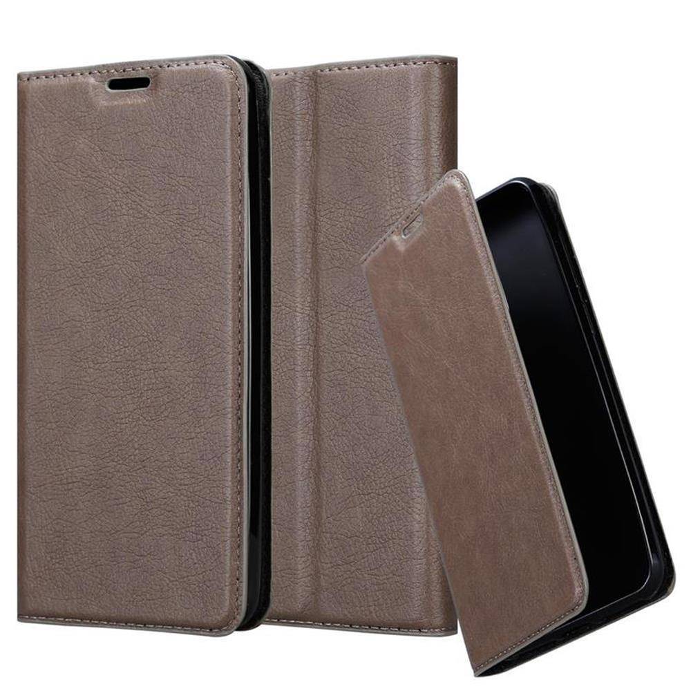Cadorabo Hülle für Samsung Galaxy A10 / M10 Schutz Hülle in Braun Handyhülle Etui Case Cover Magnetverschluss