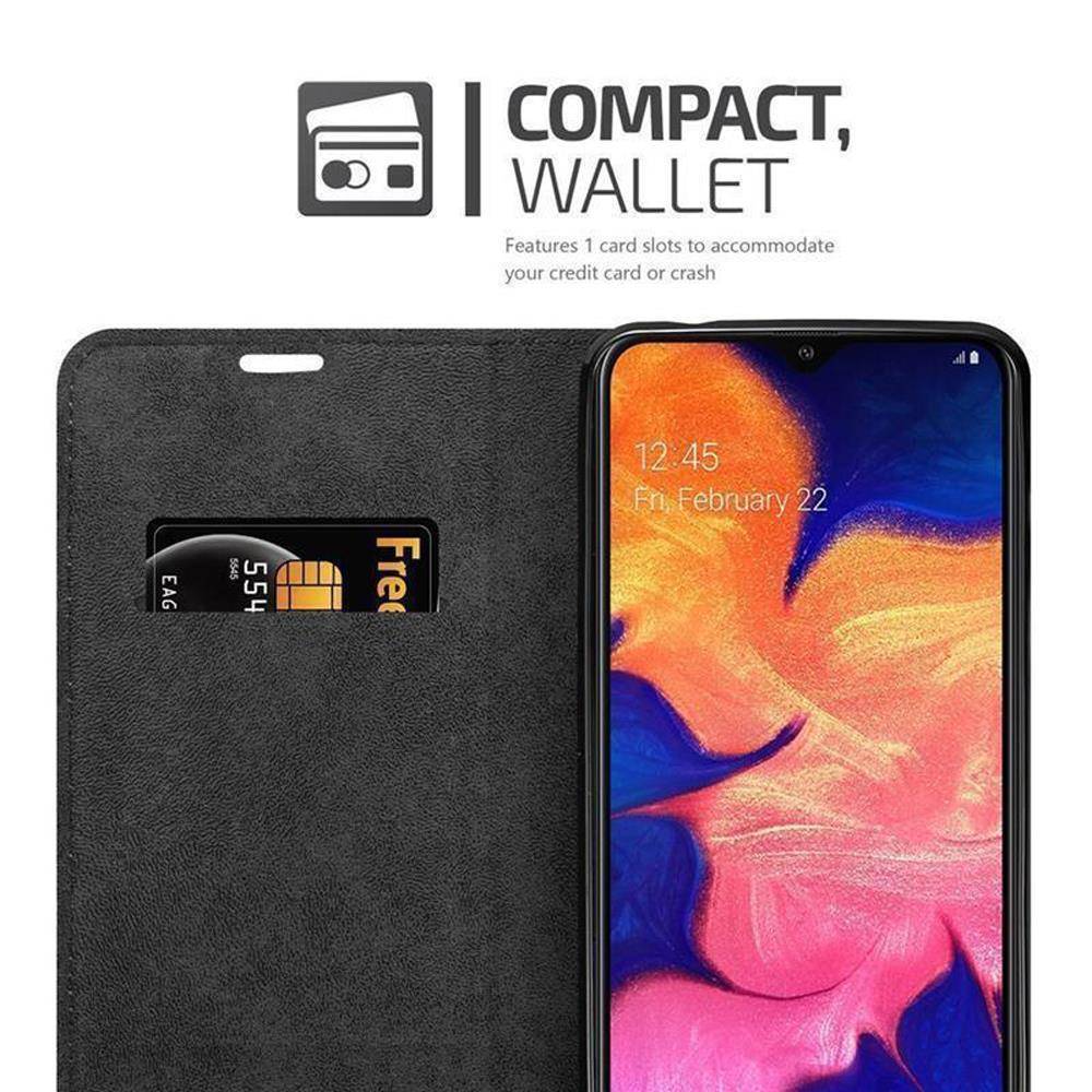 Cadorabo Hülle für Samsung Galaxy A10 / M10 Schutz Hülle in Braun Handyhülle Etui Case Cover Magnetverschluss