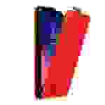 Cadorabo Hülle für Samsung Galaxy A6 PLUS 2018 Schutz Hülle in Rot Flip Etui Handyhülle Case Cover