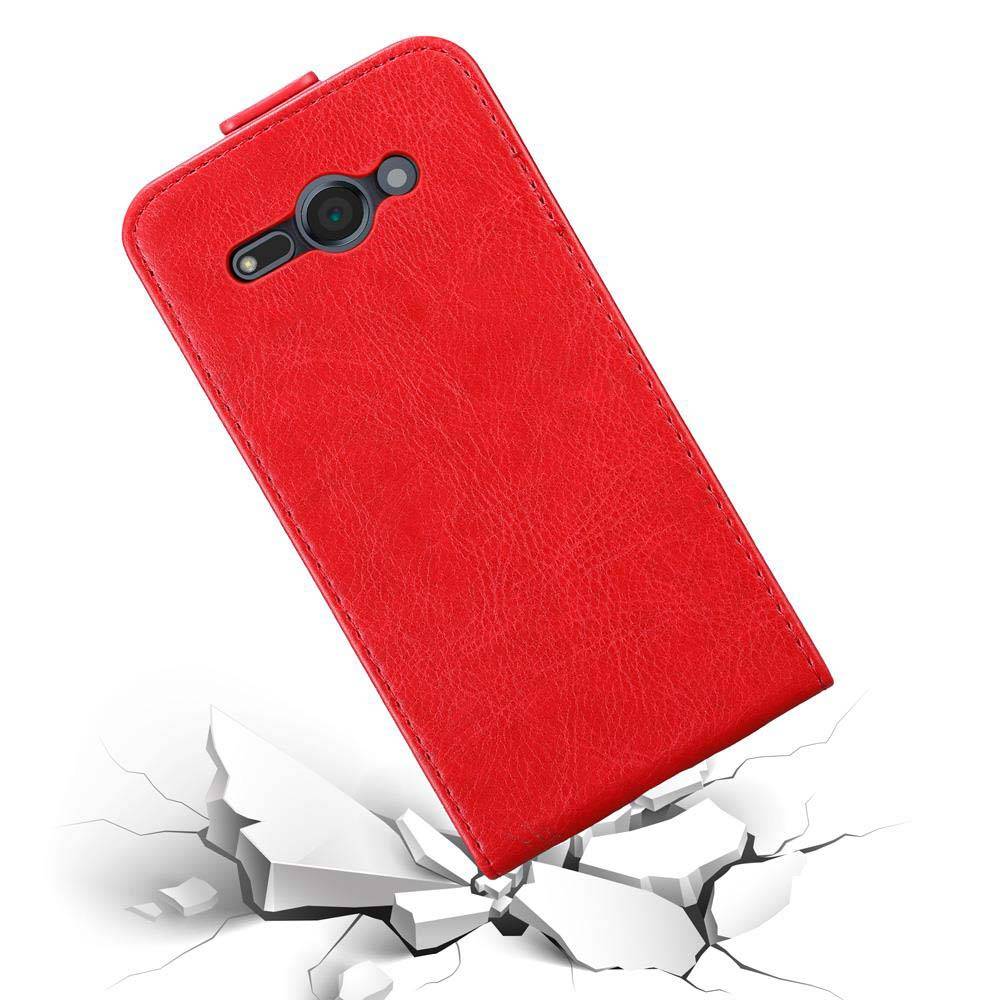 Cadorabo Hülle für Sony Xperia XZ2 COMPACT Schutz Hülle in Rot Flip Etui Handyhülle Case Cover