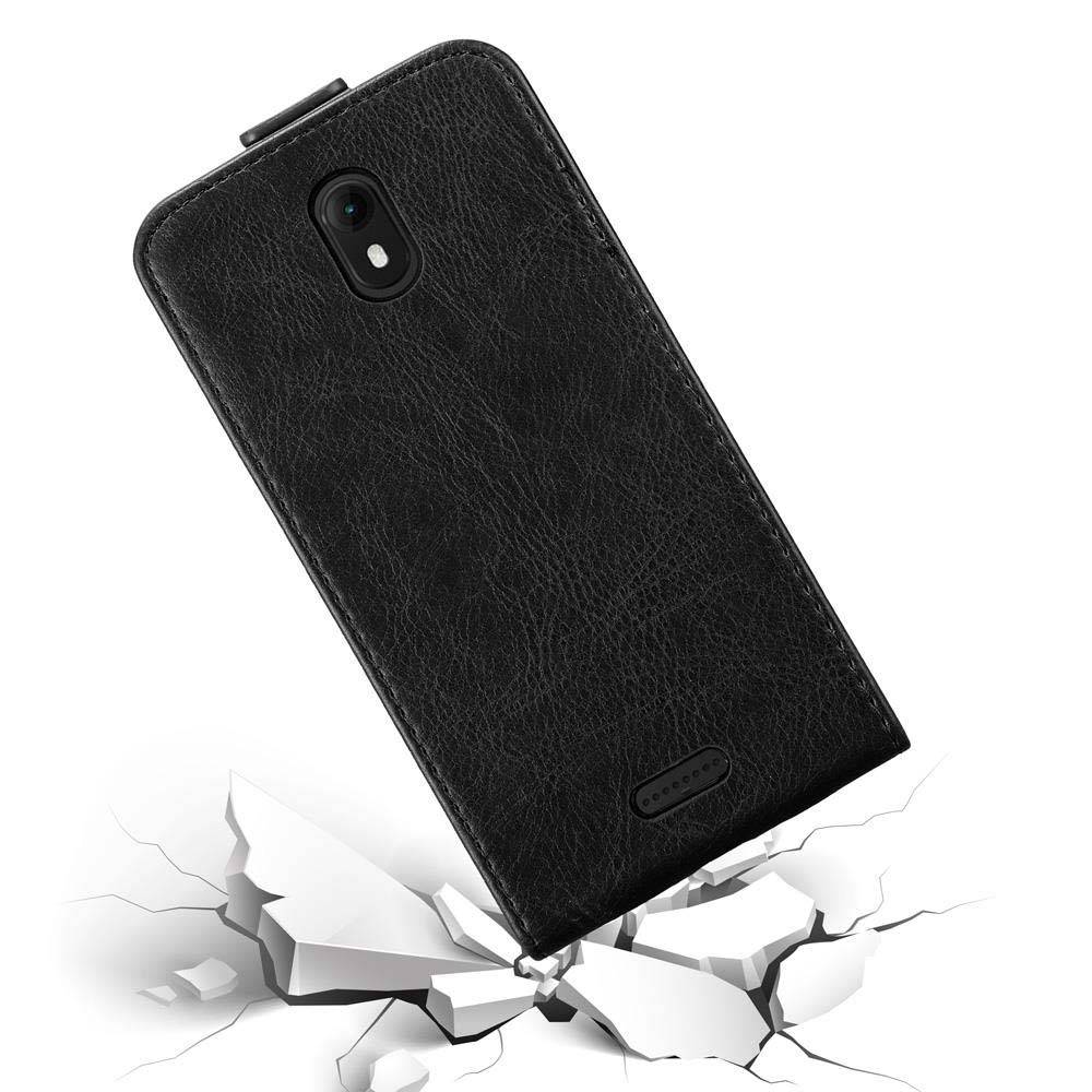 Cadorabo Hülle für WIKO VIEW GO Schutz Hülle in Schwarz Flip Etui Handyhülle Case Cover