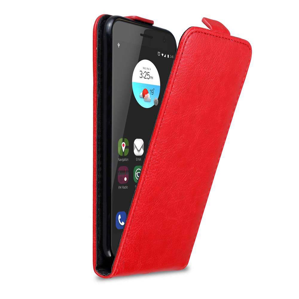 Cadorabo Hülle für ZTE Blade V7 Schutz Hülle in Rot Flip Etui Handyhülle Case Cover