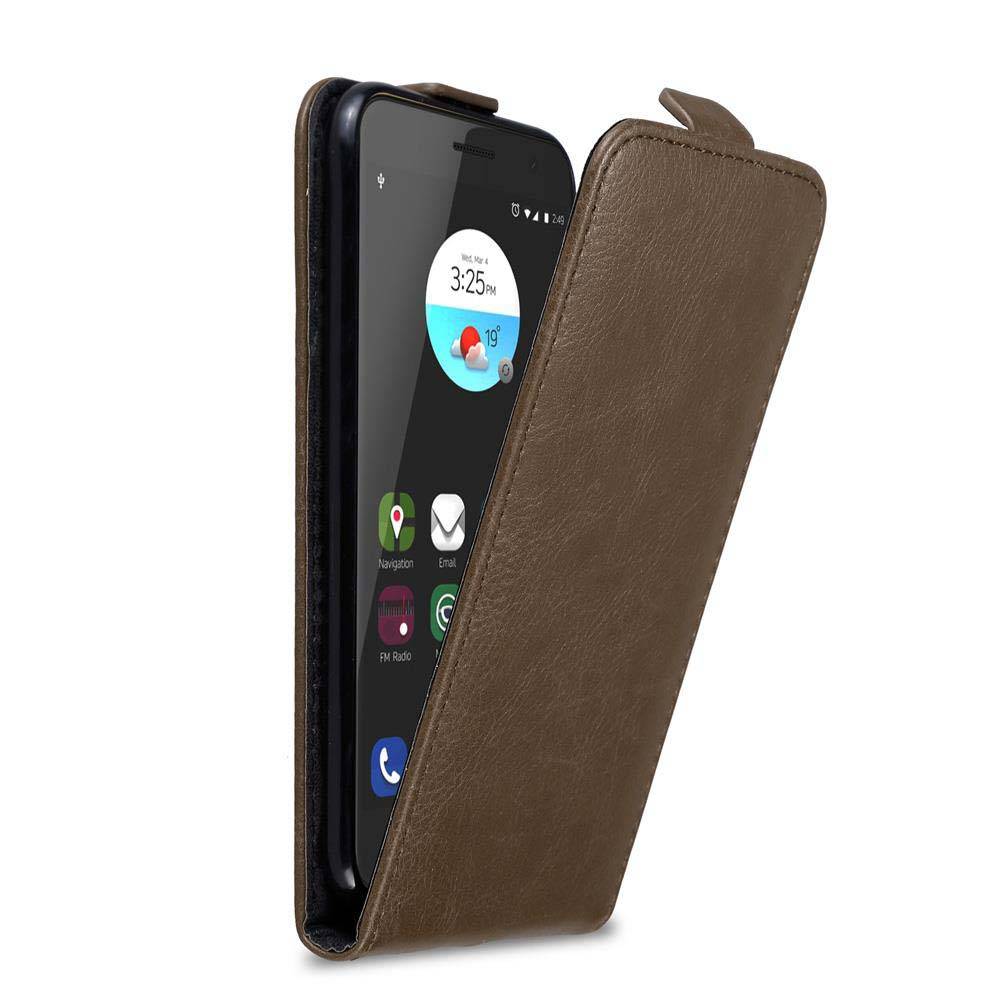 Cadorabo Hülle für ZTE Blade V7 Schutz Hülle in Braun Flip Etui Handyhülle Case Cover