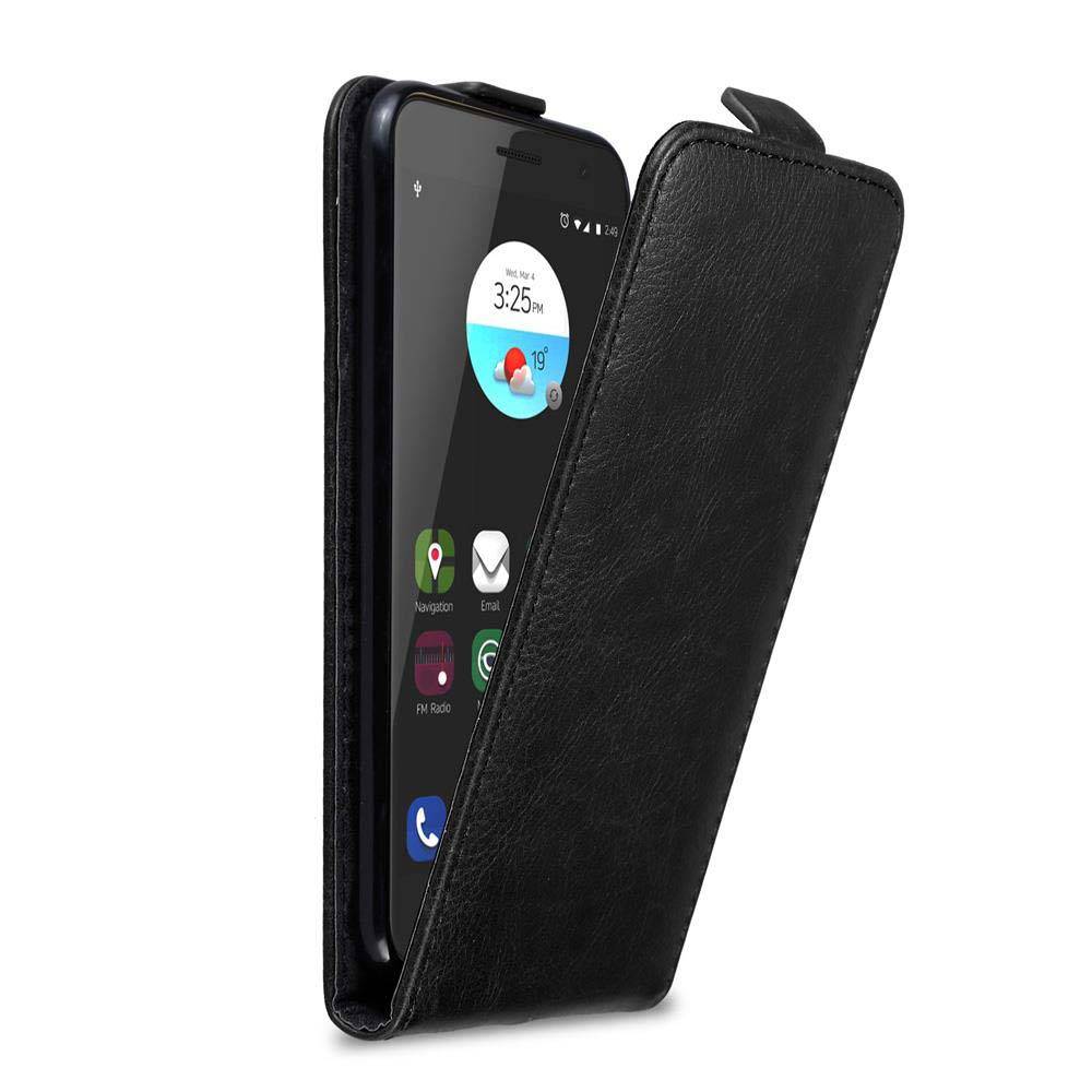 Cadorabo Hülle für ZTE Blade V7 Schutz Hülle in Schwarz Flip Etui Handyhülle Case Cover