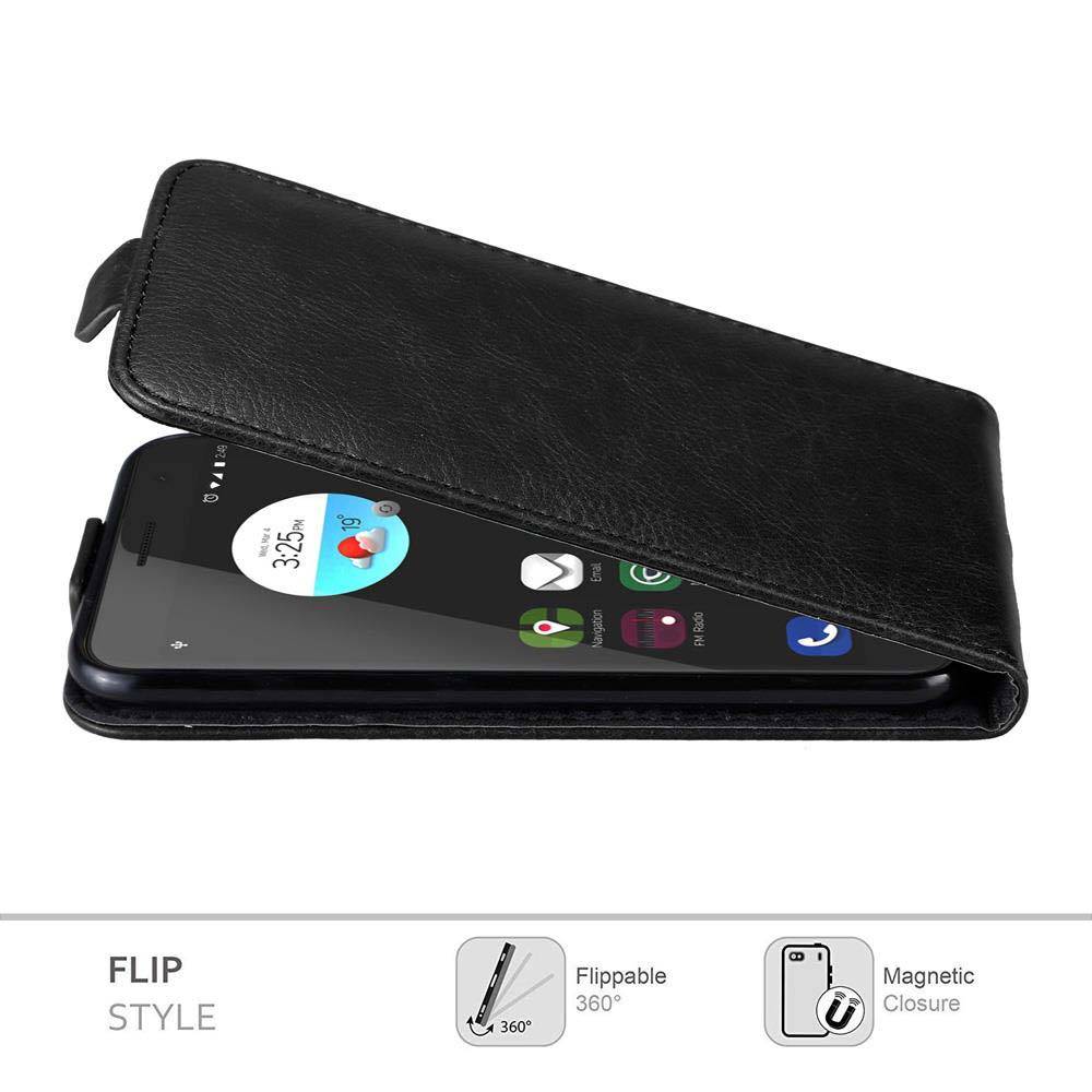 Cadorabo Hülle für ZTE Blade V7 Schutz Hülle in Schwarz Flip Etui Handyhülle Case Cover