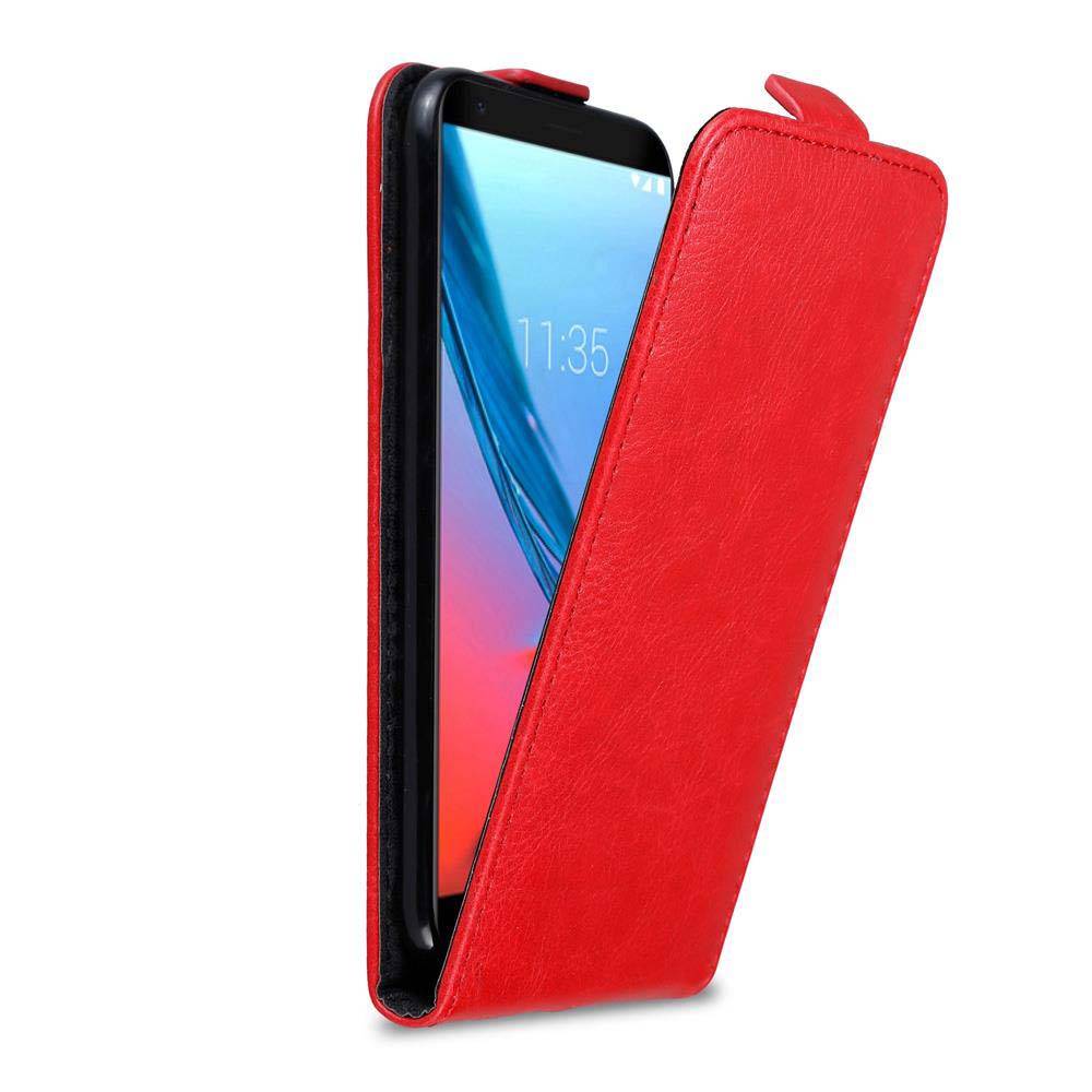 Cadorabo Hülle für ZTE Blade V9 Schutz Hülle in Rot Flip Etui Handyhülle Case Cover