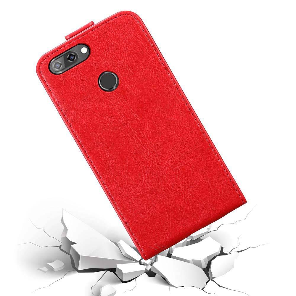 Cadorabo Hülle für ZTE Blade V9 Schutz Hülle in Rot Flip Etui Handyhülle Case Cover