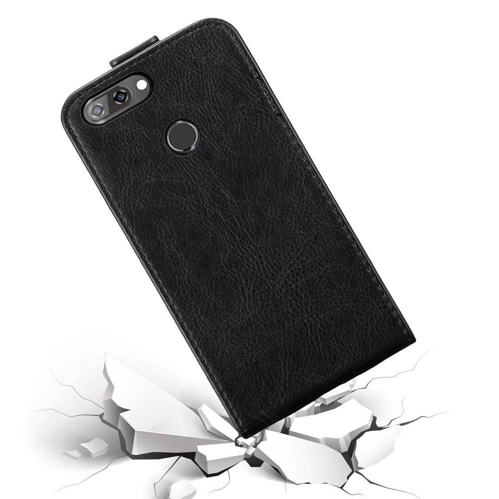 Cadorabo Hülle für ZTE Blade V9 Schutz Hülle in Schwarz Flip Etui Handyhülle Case Cover