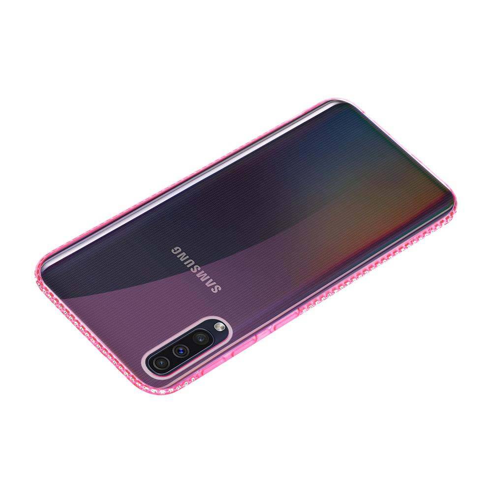 Cadorabo Hülle für Samsung Galaxy A50 4G / A50s / A30s Schutz Hülle in Rosa Case Cover TPU Silikon Strass Handyhülle