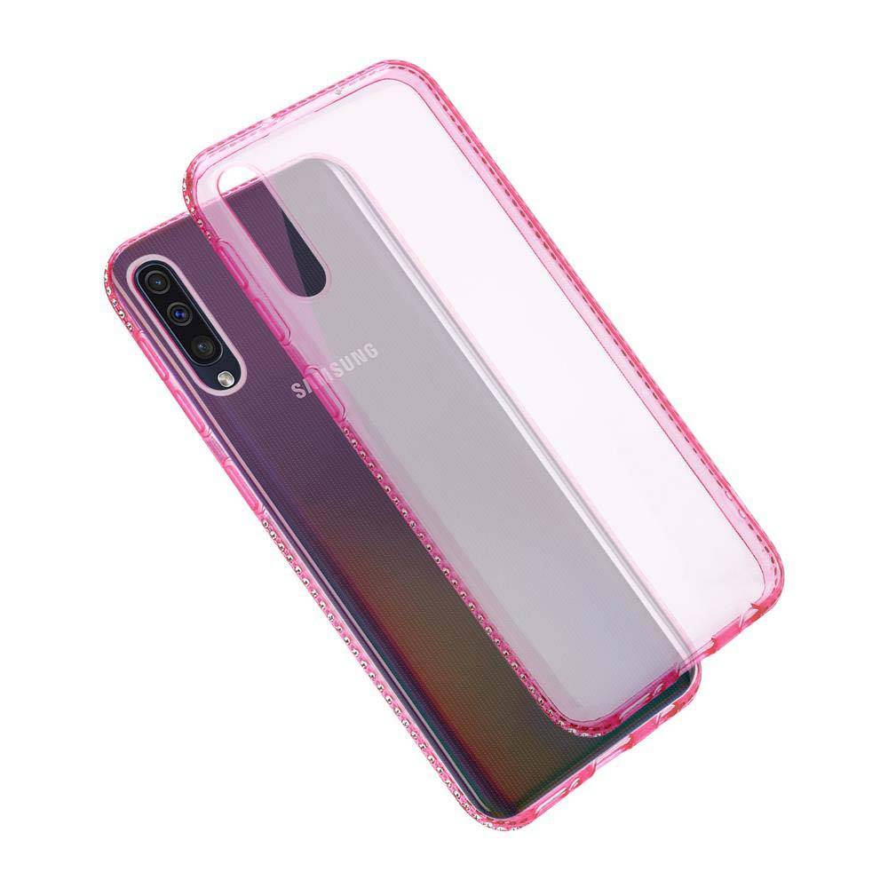 Cadorabo Hülle für Samsung Galaxy A50 4G / A50s / A30s Schutz Hülle in Rosa Case Cover TPU Silikon Strass Handyhülle