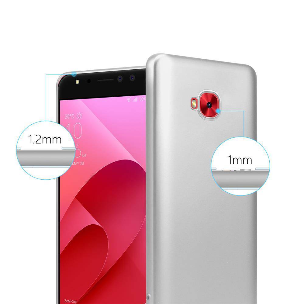 Cadorabo Schutzhülle für Asus ZenFone 4 Selfie PRO Hülle in Silber Handyhülle TPU Silikon Etui Cover Case