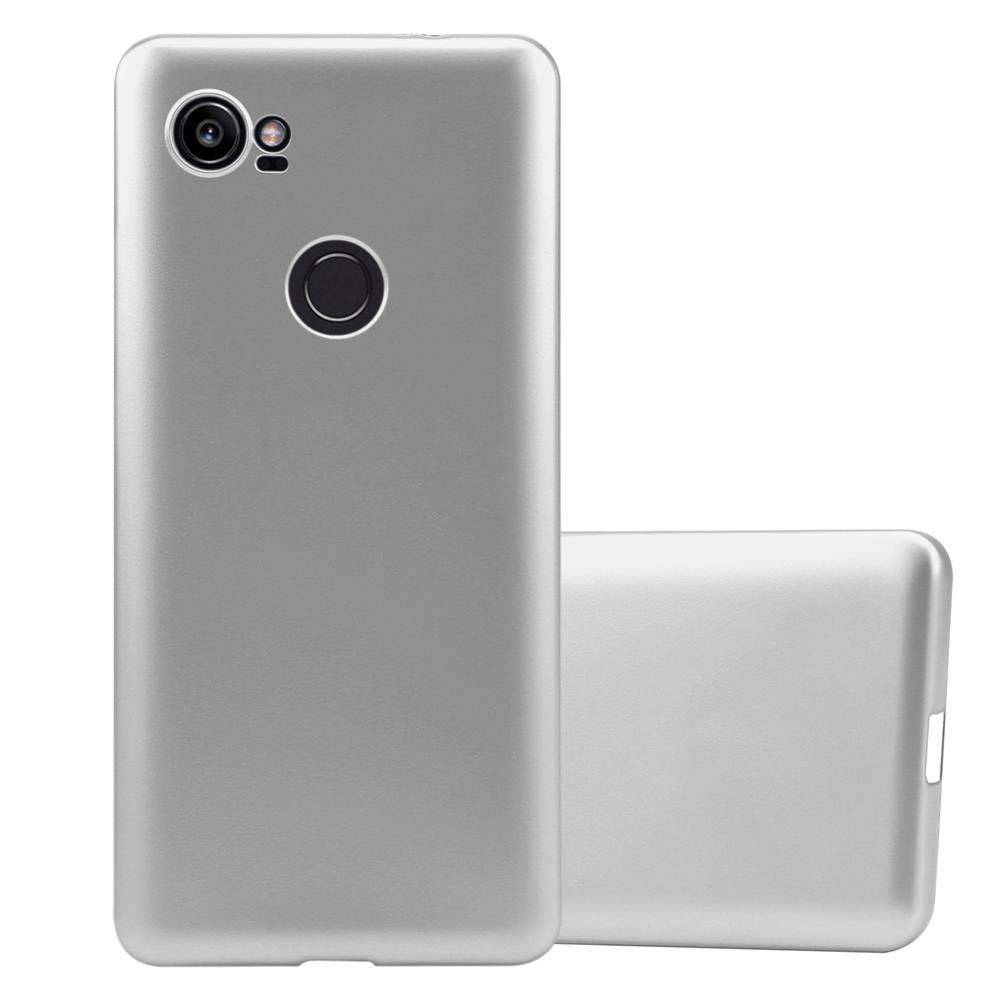 Cadorabo Schutzhülle für Google PIXEL 2 XL Hülle in Silber Handyhülle TPU Silikon Etui Cover Case