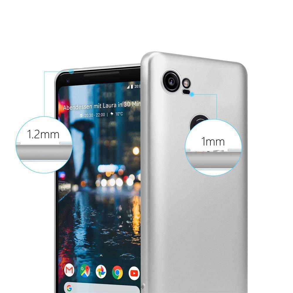Cadorabo Schutzhülle für Google PIXEL 2 XL Hülle in Silber Handyhülle TPU Silikon Etui Cover Case