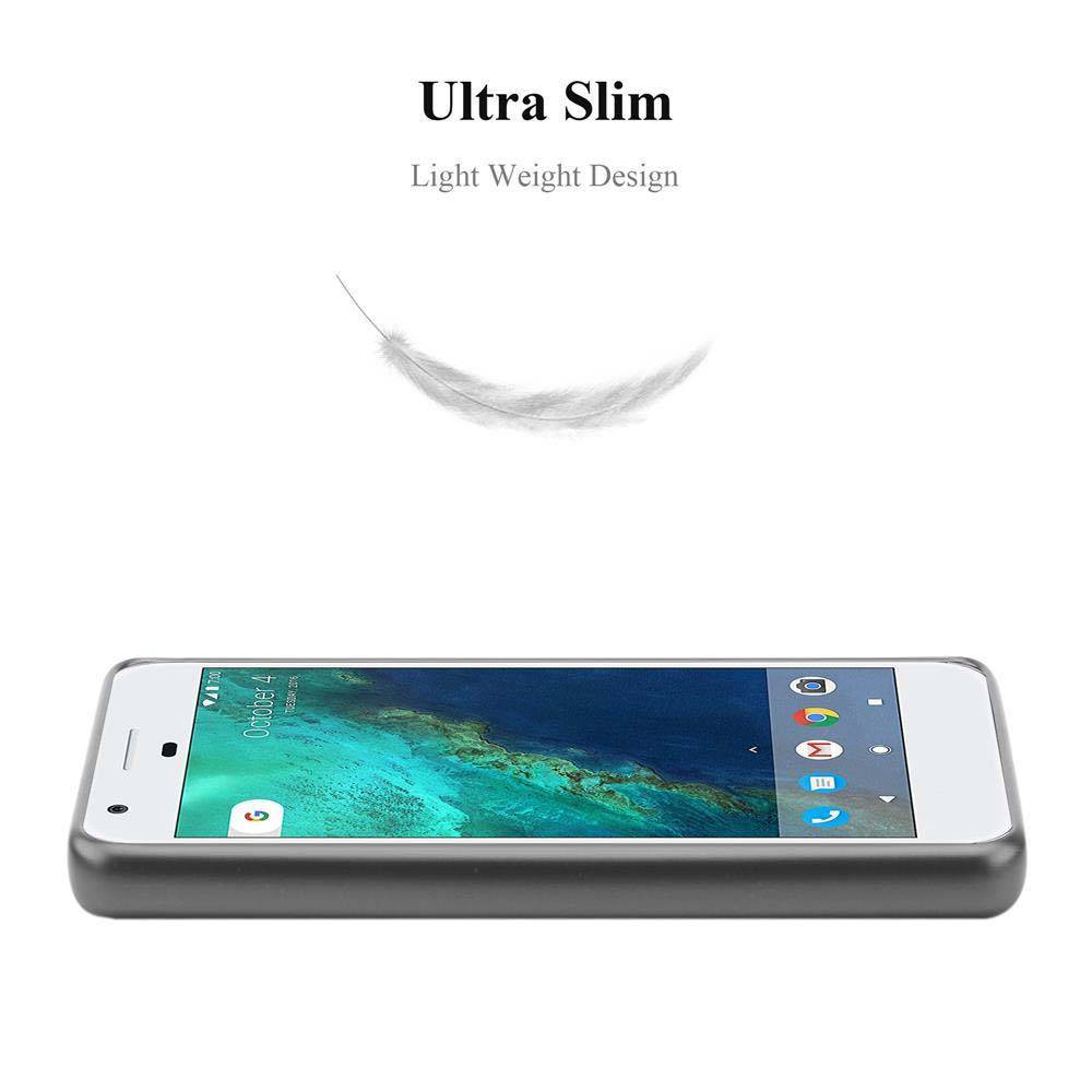 Cadorabo Schutzhülle für Google PIXEL Hülle in Grau Handyhülle TPU Silikon Etui Cover Case