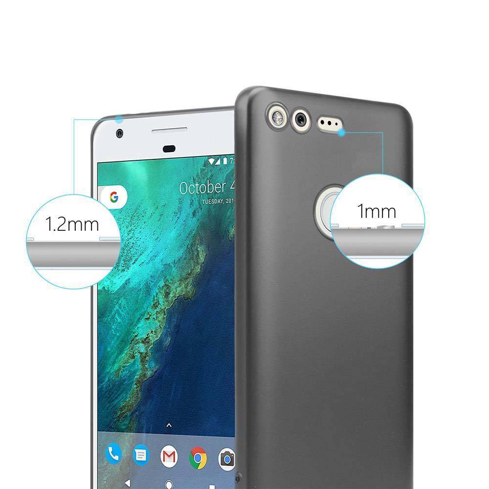 Cadorabo Schutzhülle für Google PIXEL Hülle in Grau Handyhülle TPU Silikon Etui Cover Case