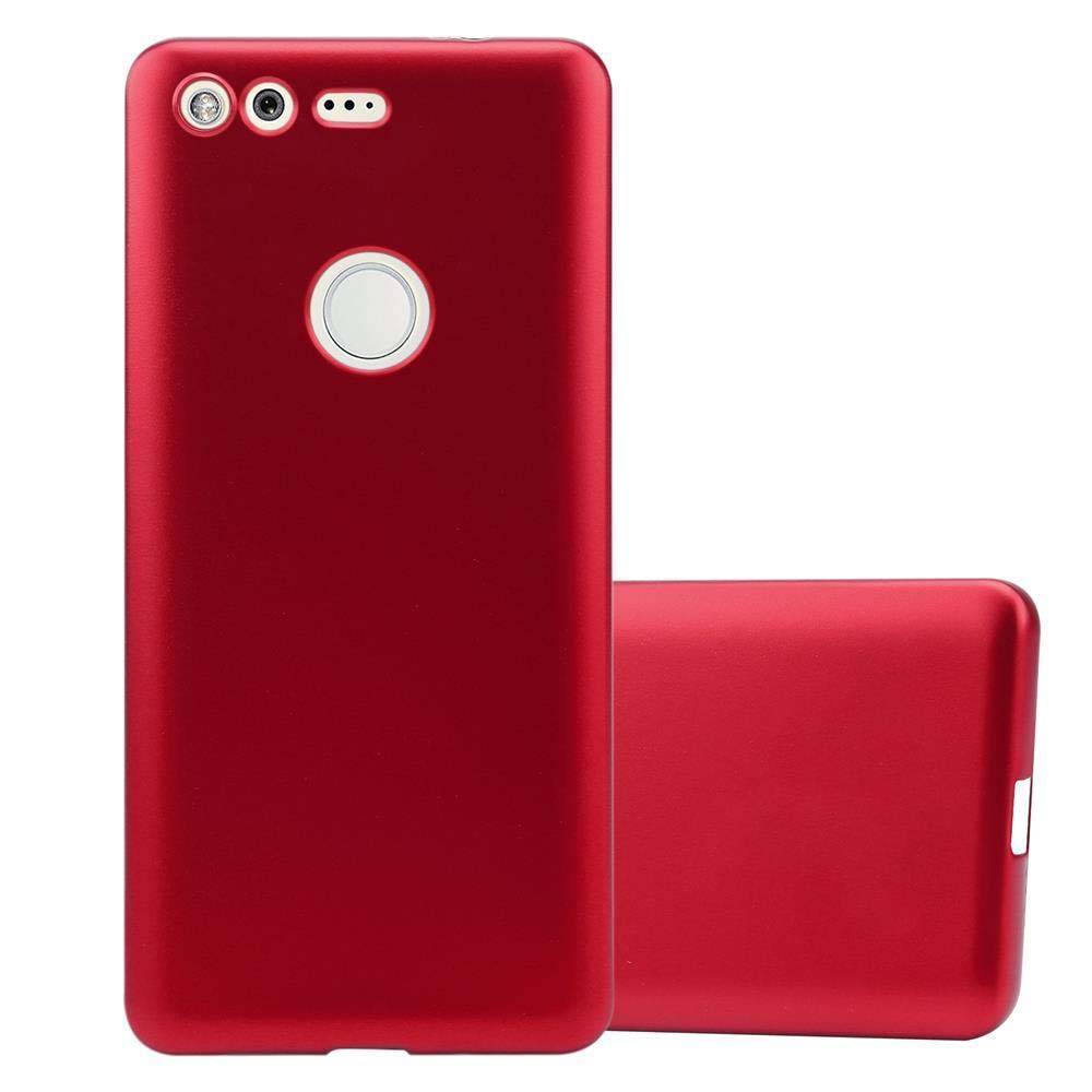 Cadorabo Schutzhülle für Google PIXEL Hülle in Rot Handyhülle TPU Silikon Etui Cover Case