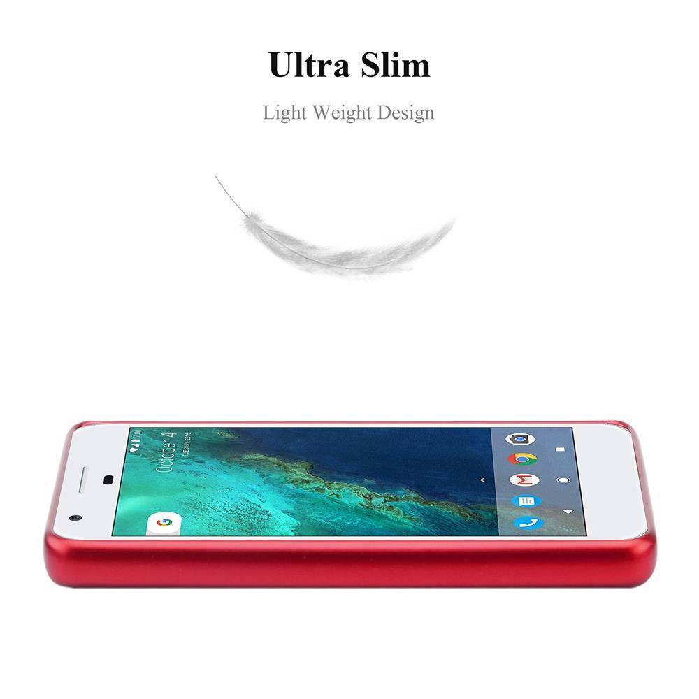 Cadorabo Schutzhülle für Google PIXEL Hülle in Rot Handyhülle TPU Silikon Etui Cover Case