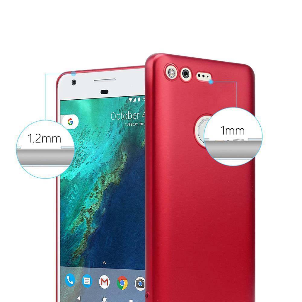 Cadorabo Schutzhülle für Google PIXEL Hülle in Rot Handyhülle TPU Silikon Etui Cover Case
