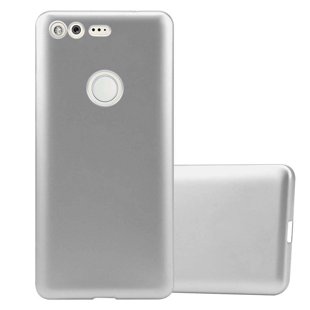 Cadorabo Schutzhülle für Google PIXEL Hülle in Silber Handyhülle TPU Silikon Etui Cover Case