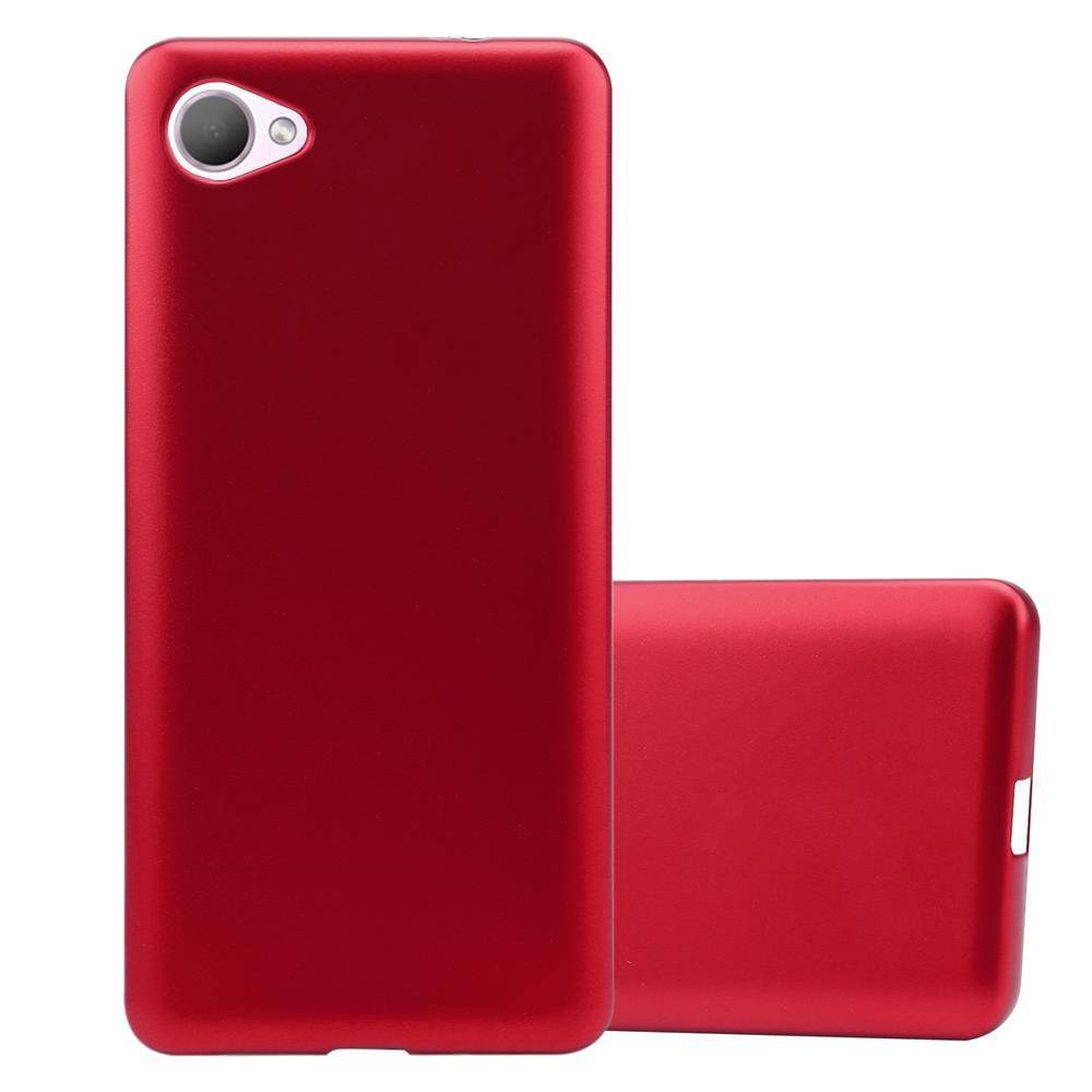 Cadorabo Schutzhülle für HTC Desire 12 Hülle in Rot Handyhülle TPU Silikon Etui Cover Case