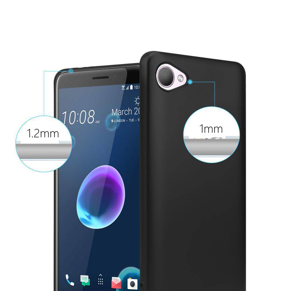 Cadorabo Schutzhülle für HTC Desire 12 Hülle in Schwarz Handyhülle TPU Silikon Etui Cover Case
