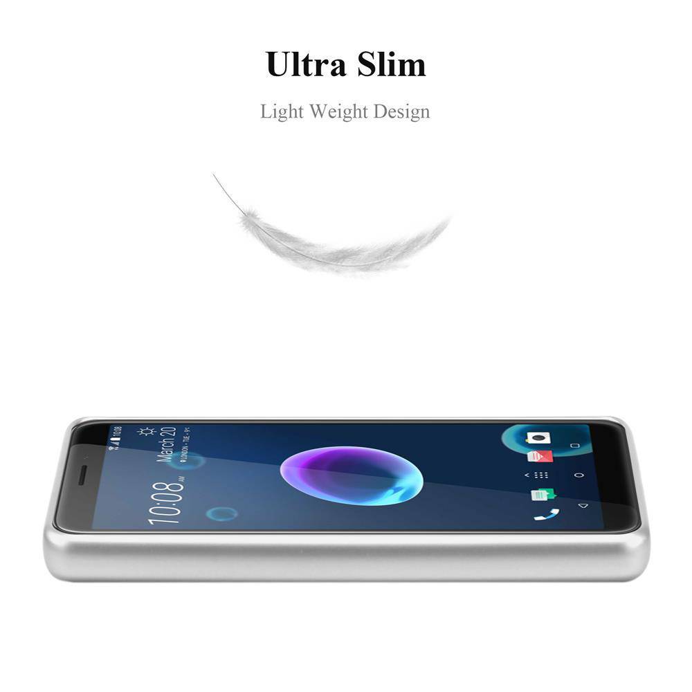 Cadorabo Schutzhülle für HTC Desire 12 Hülle in Silber Handyhülle TPU Silikon Etui Cover Case