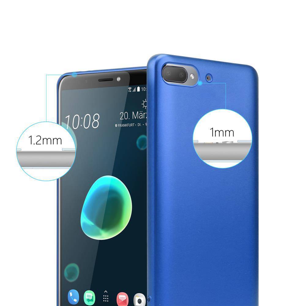 Cadorabo Schutzhülle für HTC Desire 12 PLUS Hülle in Blau Handyhülle TPU Silikon Etui Cover Case