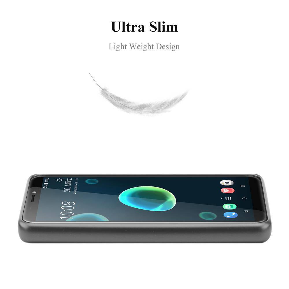 Cadorabo Schutzhülle für HTC Desire 12 PLUS Hülle in Grau Handyhülle TPU Silikon Etui Cover Case