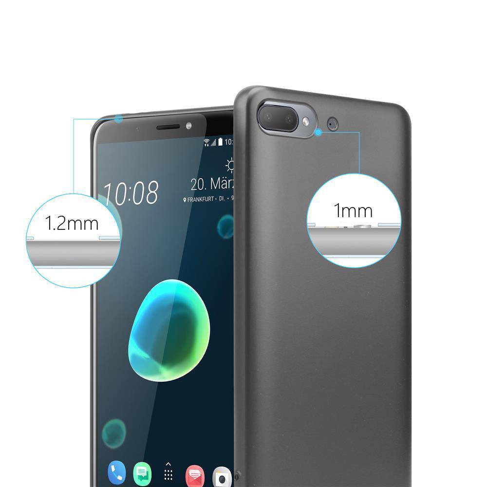 Cadorabo Schutzhülle für HTC Desire 12 PLUS Hülle in Grau Handyhülle TPU Silikon Etui Cover Case