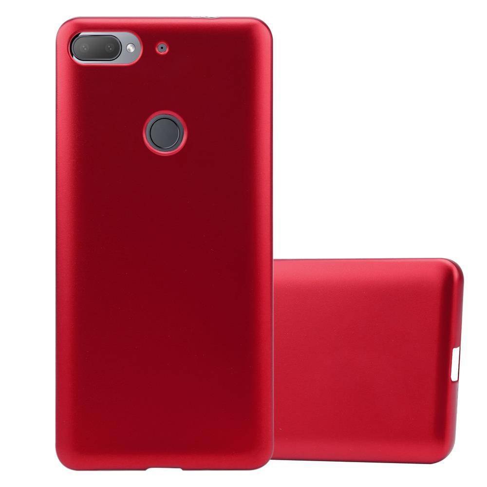 Cadorabo Schutzhülle für HTC Desire 12 PLUS Hülle in Rot Handyhülle TPU Silikon Etui Cover Case