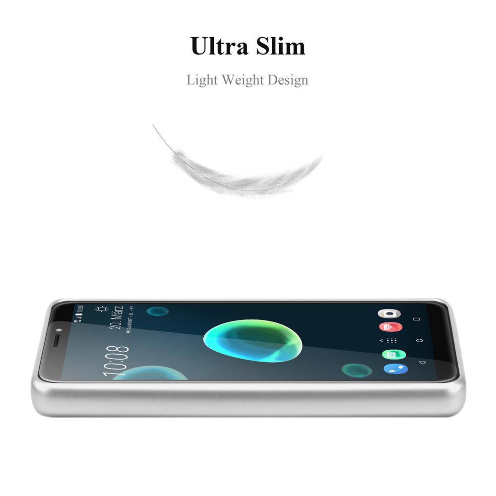 Cadorabo Schutzhülle für HTC Desire 12 PLUS Hülle in Silber Handyhülle TPU Silikon Etui Cover Case