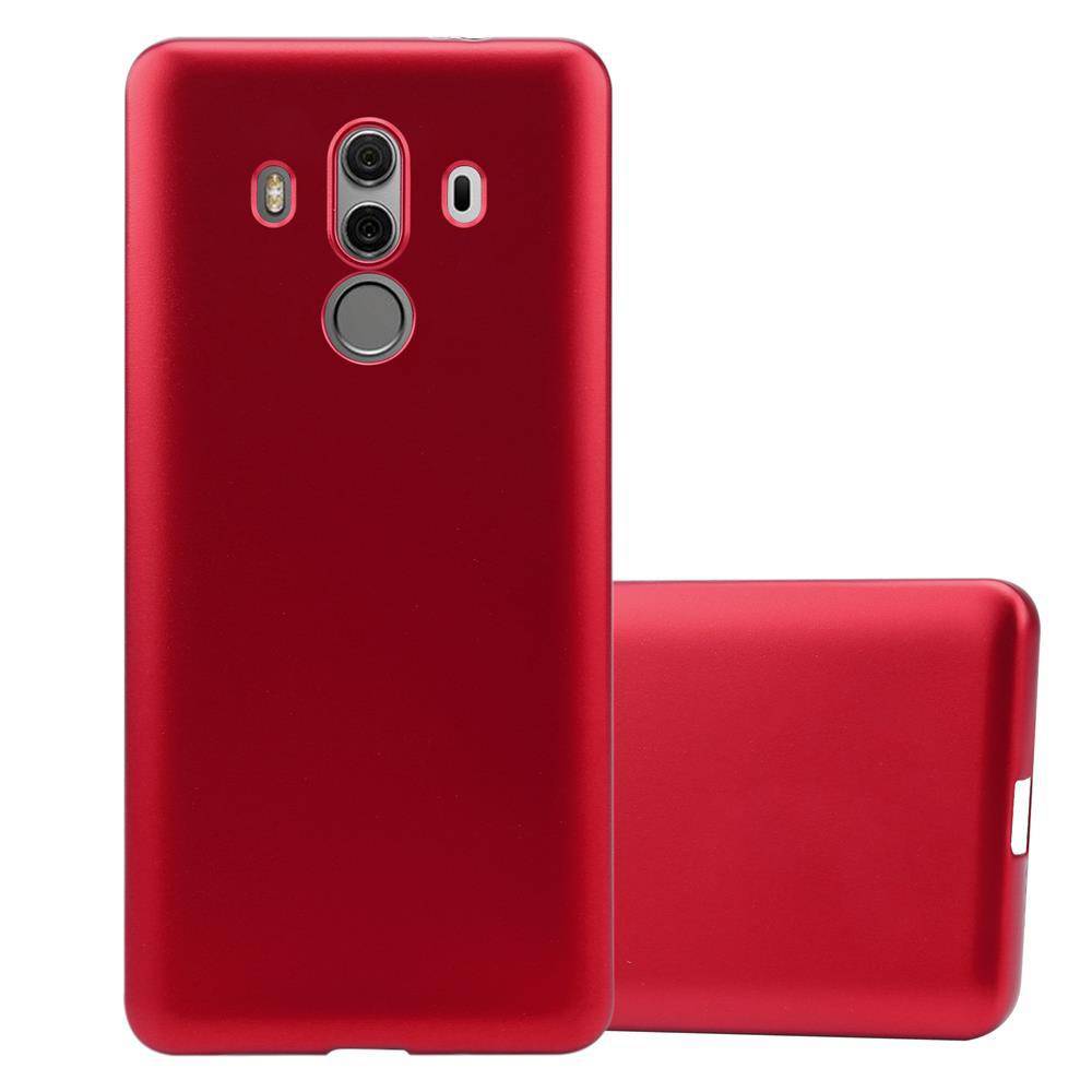 Cadorabo Schutzhülle für Huawei MATE 10 PRO Hülle in Rot Handyhülle TPU Silikon Etui Cover Case