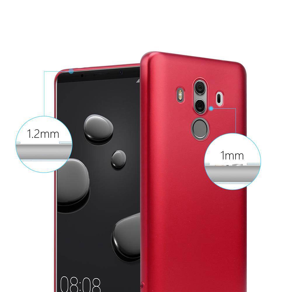 Cadorabo Schutzhülle für Huawei MATE 10 PRO Hülle in Rot Handyhülle TPU Silikon Etui Cover Case